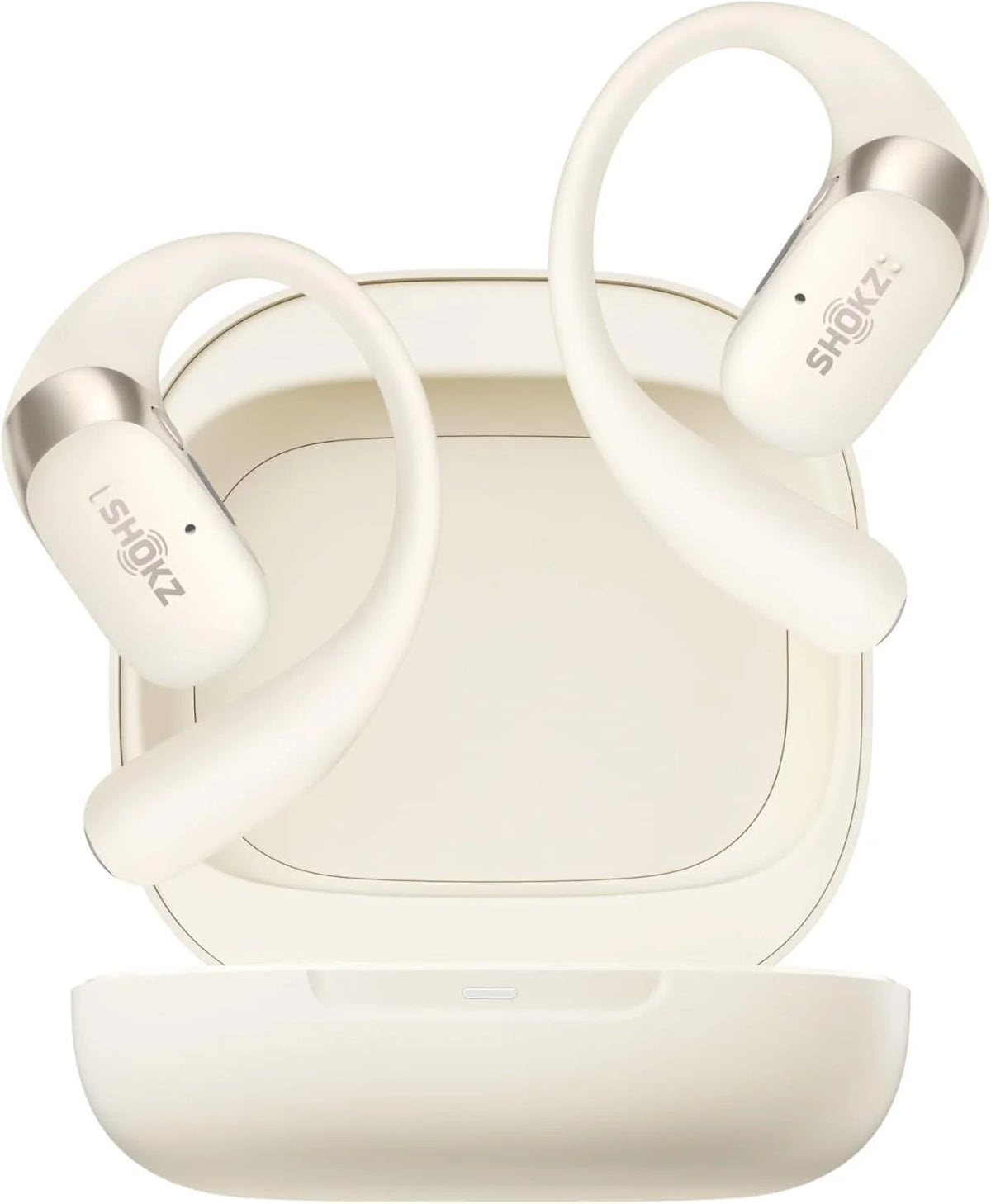 SHOKZ OpenFit 2 Open-Ear Headphones, True Wireless Bluetooth Earphones with Microphone, Beige(Renewed)